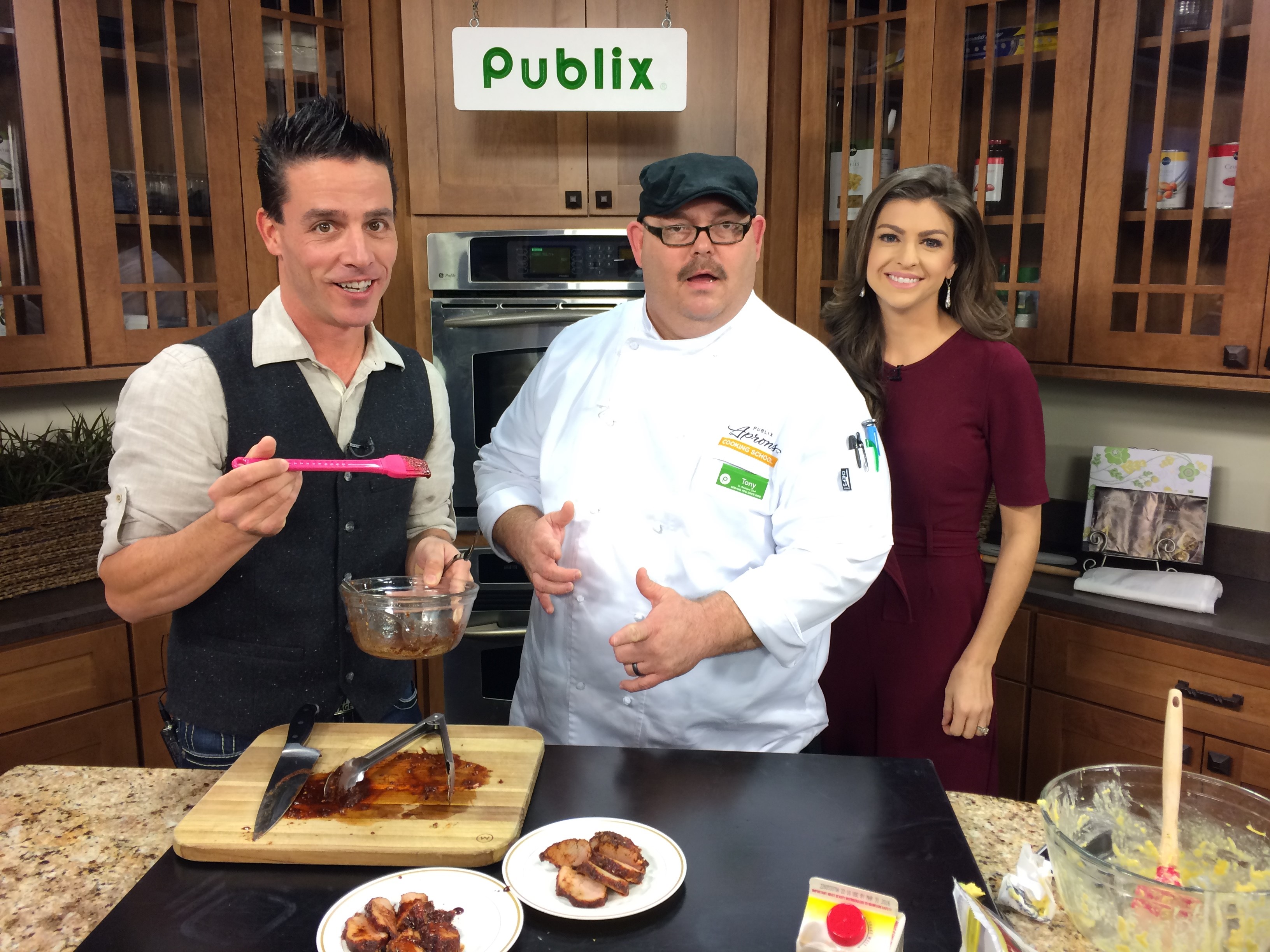 FCL Publix Recipes Chili Maple Pork with Broccoli Spoon Bread