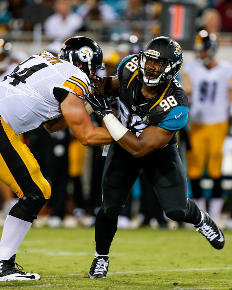 Portrait of Houston Texans linebacker Chris Smith (92) during the first  half of an NFL football game against the Jacksonville Jaguars, Sunday, Dec.  19, 2021, in Jacksonville, Fla. Texans defeated the Jaguars