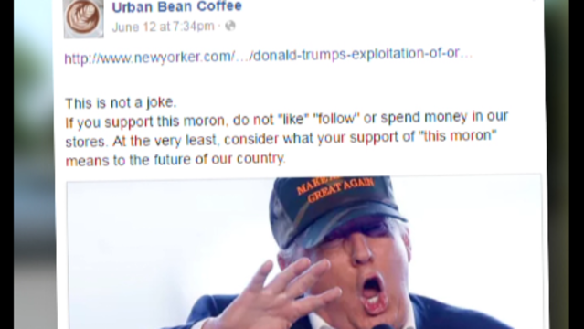 Trump supporters go after coffee shop