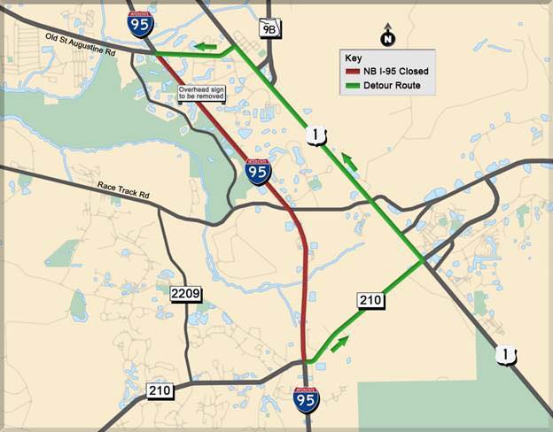 FDOT closing northbound I-95 in St. Johns County overnight ...